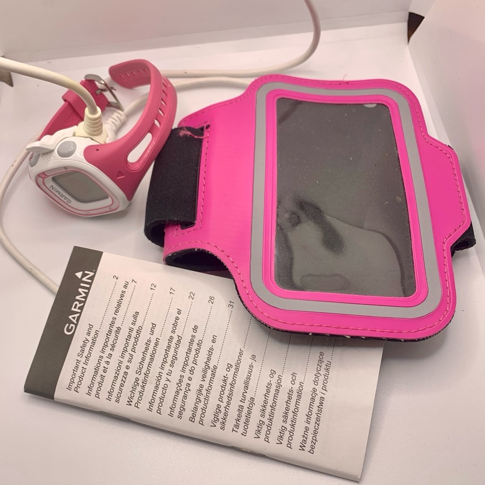 Garmin Pink Fitness Watch with Pink Silicone Band